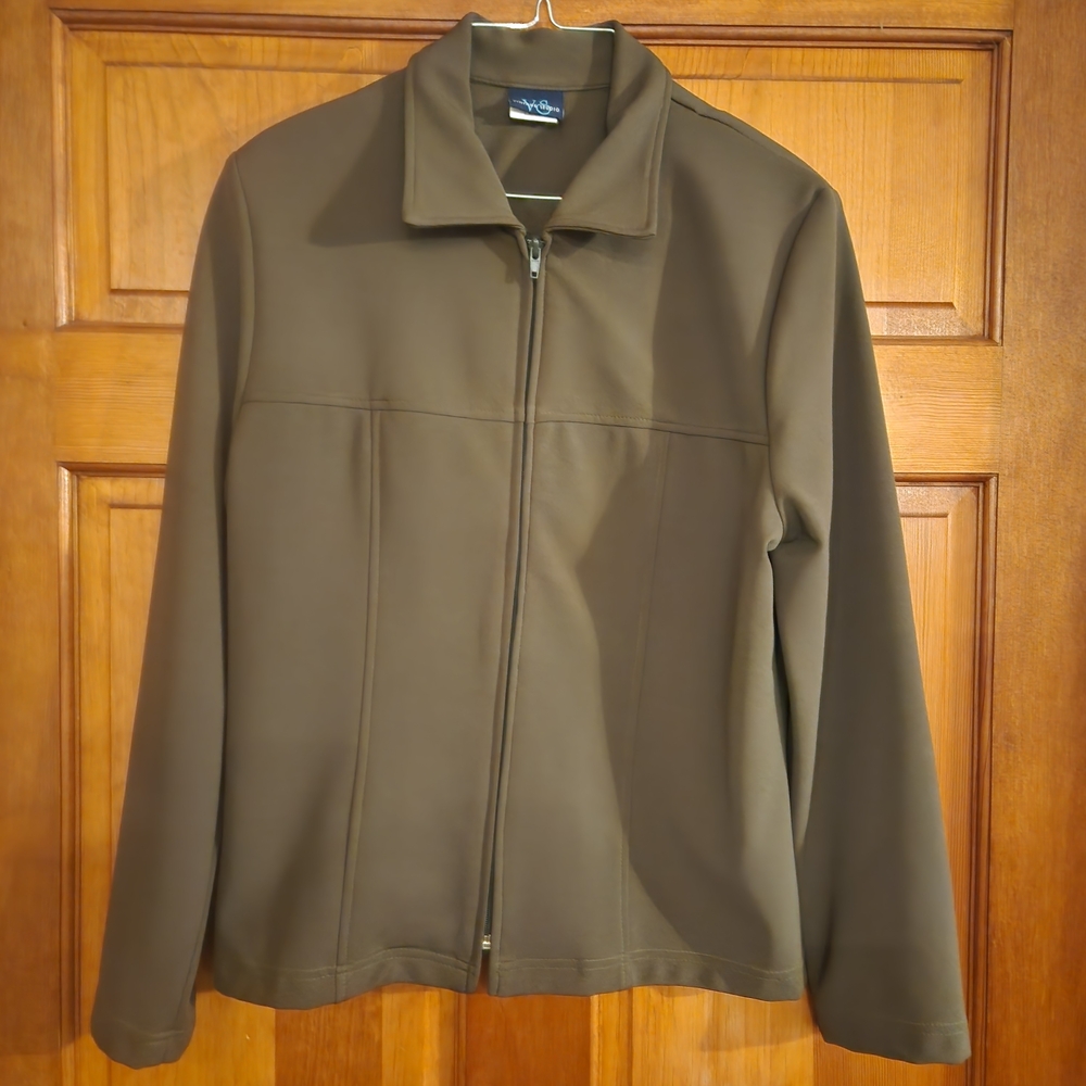 Vintage Studio Women's Olive Zip Up Jacket Size Large
